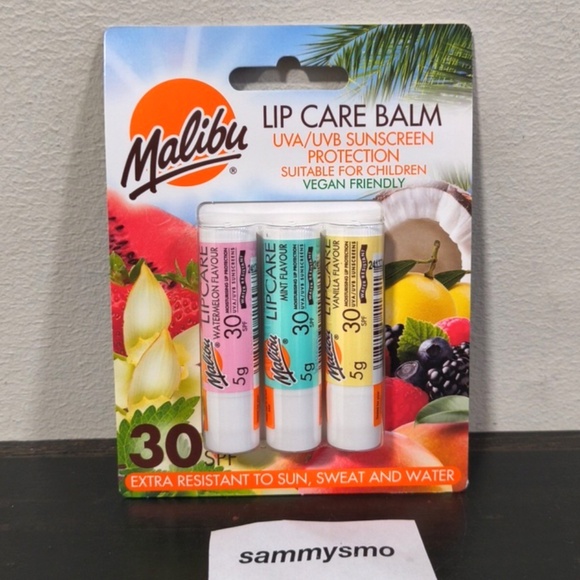 Malibu Sun, Wind and Sweat Resistant Lip Care Balm with SPF 30 , 3pk - Picture 1 of 2